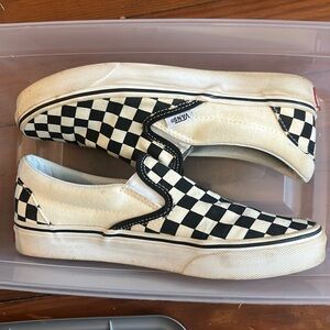 Vans checker slip ons womens
